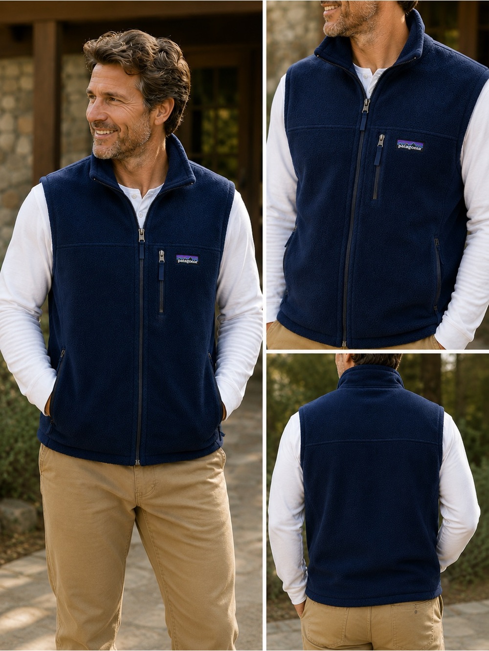 Patagonia Synchilla Navy Fleece Vest XL Full Zip Outdoor Hiking Classic